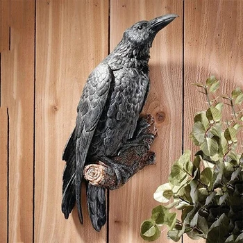 Lind Vares Skulptuur Võltsitud Raven Vaik Kuju Väljas Varesed Halloween Decor Loominguline Aed Hoovis Loomade Teenetemärgi